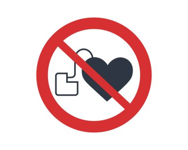 No Cardiac Pacemaker Symbol. Vector illustration clipart