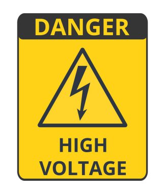 Uyarı Yüksek Voltaj Sembolü. Vektör illüstrasyonu