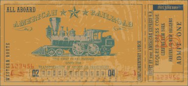 Eski klasik Amerikan tren biletinin vektör görüntüsü