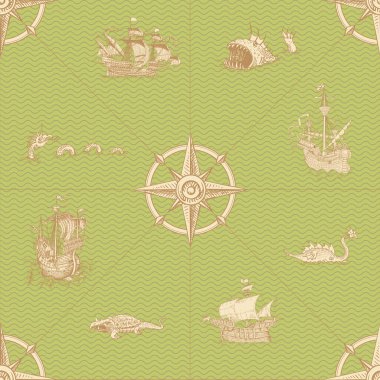 Kaptan 'ın günlüğünün kabartma çiziminin ortaçağ denizcilik sitilindeki kusursuz dokusunun vektör görüntüsü