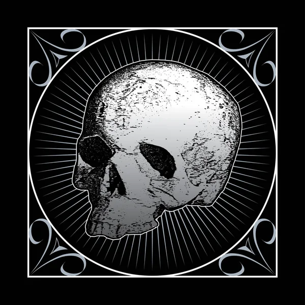 Vector image of a skull in an engraving style, a pragmatic sketch, bones, death, Halloween, horror, fear, anotomy, tattoo, shading