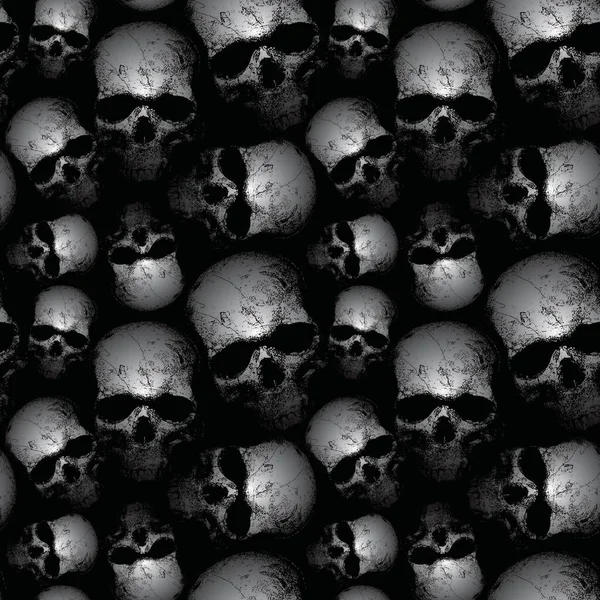 浓密纹理的矢量图像 头盖骨在黑暗的背景上 — 图库矢量图片