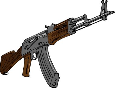 vector image of soviet assault rifle in art sketching style clipart