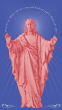 vector image of jesus christ in the style of classical graphics engraving