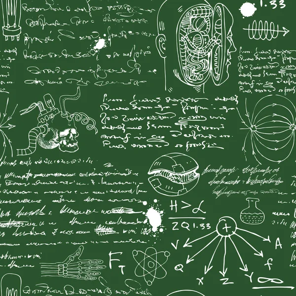 Изображение Бесшовной Текстуры Печати Ткани Бумаге Стиле Эскиза Дневника Ученого — стоковый вектор