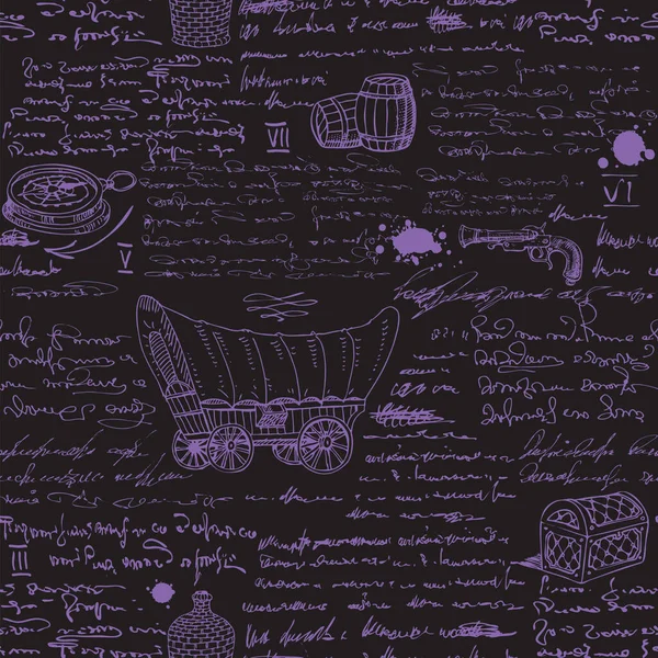 Векторне Зображення Безшовної Текстури Друку Тканині Папері Стилі Середньовічного Морського — стоковий вектор