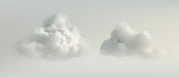 Ρεαλιστικά Σύννεφα Διαφανές Φόντο Υπαίθρια Φύση Ουρανός Σετ Λευκών Χνουδωτών — Διανυσματικό Αρχείο