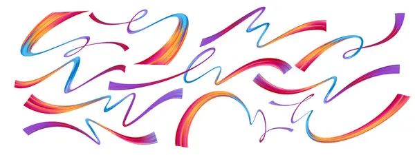 Flux Culori Abstract Gradient Perie Modernă Stroke Liquid Vopsea Wave Ilustrație de stoc