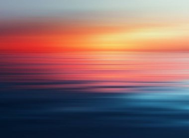 Sakin Okyanus Dalgaları Üzerine Renkli Gün Batımının Serene Soyut ResmiName.