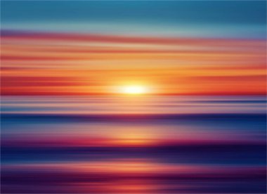 Canlı Günbatımı Özet Vektör İllüstrasyonu, Renkli Gökyüzü Arkaplan Olarak Canlı Ufuk Görünümü