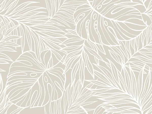 Tarafsız Tonlar Dekoratif Projeler ve Arkaplan için Tropikal Yaprak Tasarımı