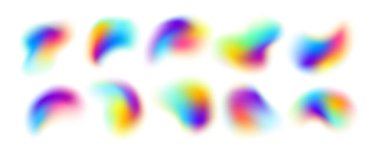 Vector Illustration Depicting Vibrant Soyut Gradyan Bulanıklıkları Düzensiz Şekiller Bir Çok Renkli Spektrumda, Dinamik Renk, Yaratıcı ve Modern Tasarım İçin Sıvı Bileşimi.