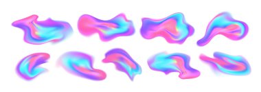 Modern Tasarım ve Arkaplan için soyut Akışkan Şekil Renkli Resimler. Parlak neon renklere sahip soyut akış şekilleri, enerji ve yaratıcılığı çağrıştırıyor.