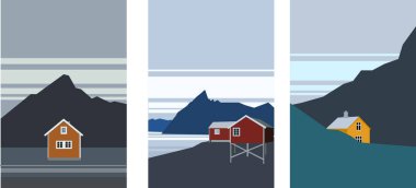 Vektör çizimi. Seyahat konsepti keşfetmek, keşfetmek ve doğayı gözlemlemek. Yürüyüş. Macera turizmi. Minimalist grafik broşürleri. Kuponlar, kuponlar, hediye çekleri için çokgen düz tasarım. Vektör