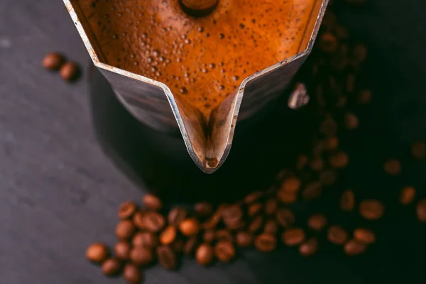 Geyser Coffee Maker Aromatic Brewed Coffee — Foto de Stock