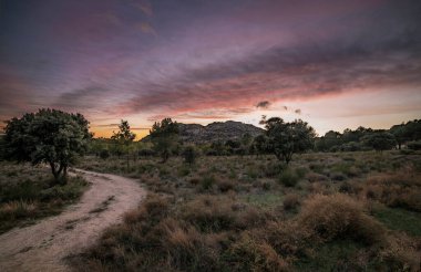 Cerro de la Cabeza, La Cabrera (Madrid) manzaralı Dehesa de Roblellano).