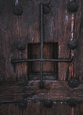 Old door of the White Village of Frigiliana, Malaga, Spain