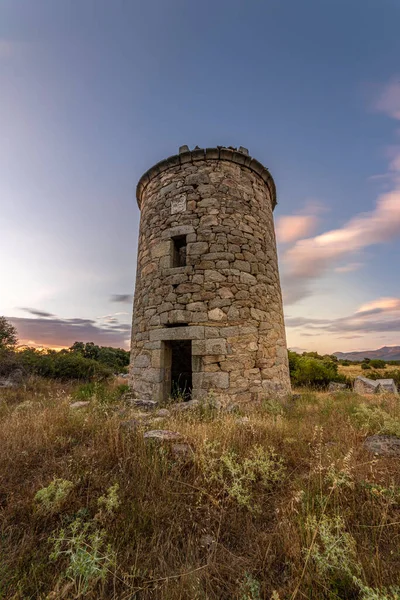 stock image The Mirabel Tower is a monument from the 16th century, located in the municipality of Puentes Viejas, in the northern corner of the Community of Madrid (Spain).