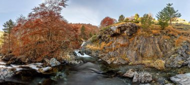 Water falls of the Ara river, in the Bujaruelo valley, Monte Perdido-Ordesa, Huesca, Spain clipart