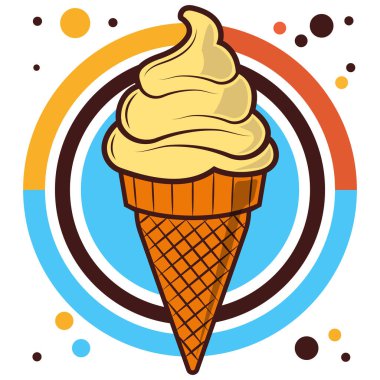 Eriyen dondurma konisi logosu Modern sofistike dondurma