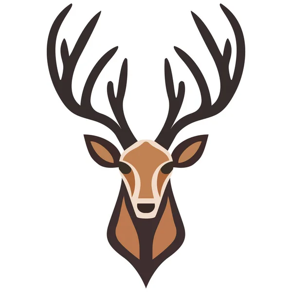 Hjort Enkel Platt Logotyp Design För Företag — Stock vektor