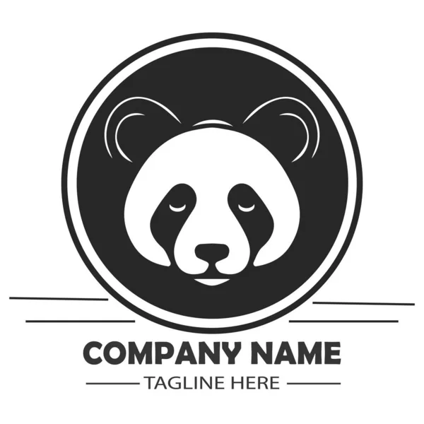 Illustration Conception Logo Panda Moderne Noir Modèle Vectoriel Pour Logo — Image vectorielle