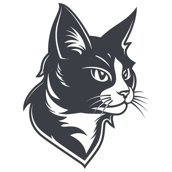Omarm Charme Verfijning Met Ons Elegante Black White Cat Vector — Stockvector