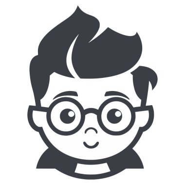 İnek İnek Erkek Kafa Portresi Siluet Tarz Havalı Gözlükler