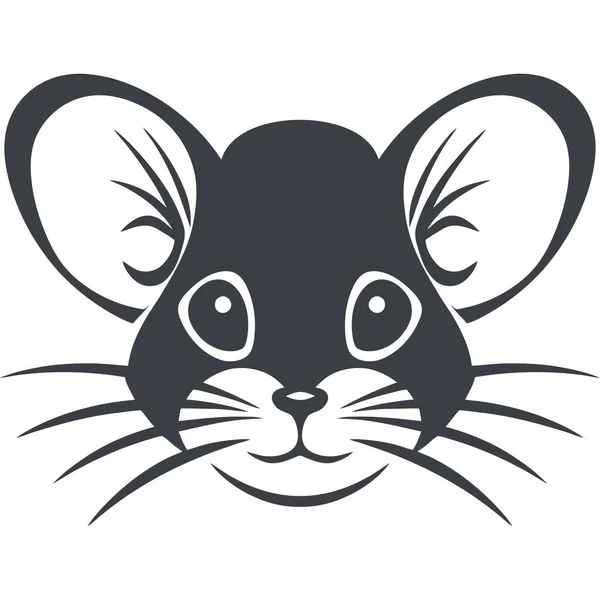 Vector Illustration Black Head Animal Mouse Logo Design — Stock Vector
