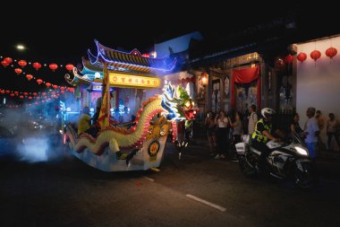 Georgetown, Penang, Malaysia - 24 February 2024: Twa Peh Kong Hneoh Grand Float Procession for Chinese new year clipart