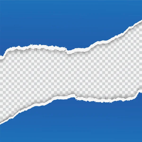 vektör yırtık kağıt kenarı şeffaf arkaplan mavi arkaplan