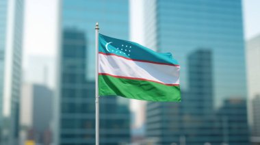 Bağımsızlık Günü 'nde Özbekistan Bayrağı Dalgalanıyor