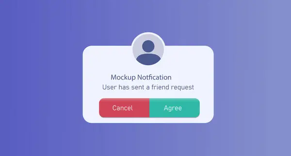 Kullanıcı etkileşimi için tanınmış İptal Et ve Kabul seçeneklerini içeren modern bir kullanıcı profili arayüzü