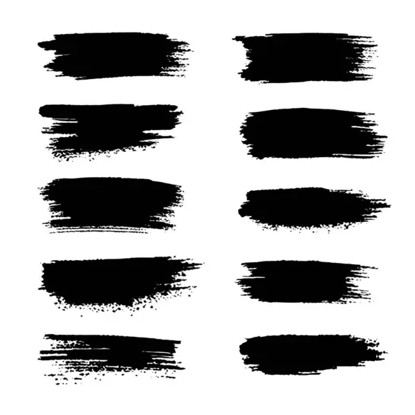 Yaratıcı tasarımları ve sanatsal projeleri geliştirmek için mükemmel olan çeşitli siyah fırça darbeleri koleksiyonu
