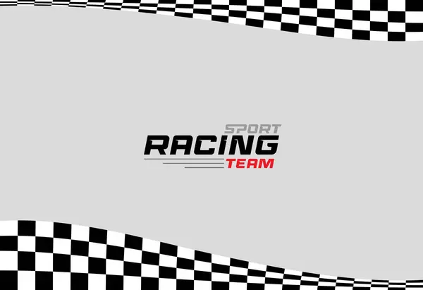 Bu yarış takımının logosu dinamik şablonlar ve kareli tasarımlar içeriyor, motor sporu markalaşması ve hız için mükemmel.