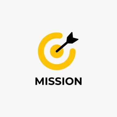 Bu resim sarı hedef sembollü minimalist bir logo tasarımı içerir.