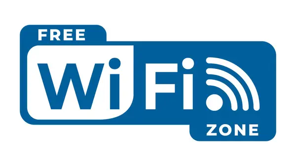 Modern bir düz stil ile Özgür Wi Fi Bölgesi işaretinin vektör illüstrasyonu.