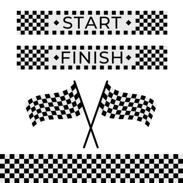 Başlangıç ve bitiş çizgisi tasarımlı kareli yarış bayrağı