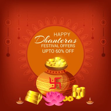 Hindistan Dhanteras Diwali Festivali 'nin arka plan kutlamalarının temsilcisi. Shubh dhanteras.