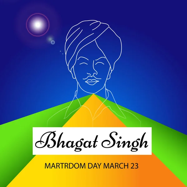 stock vector Vector illustration of a Background for  Indian Martyr's Day with freedom fighter Bhagat Singh.