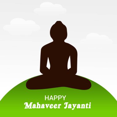 Mahaveer Jayanti Kutlaması için Vektör Resimlemesi.