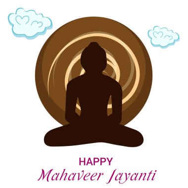 Mahaveer Jayanti Kutlaması için Vektör Resimlemesi.