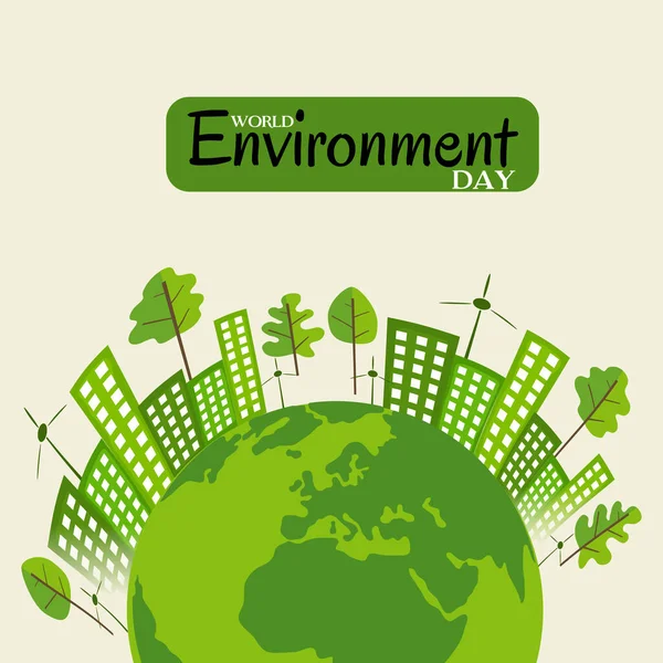 Ilustracja Wektorowa Tła Dla Światowy Dzień Ochrony Środowiska — Wektor stockowy