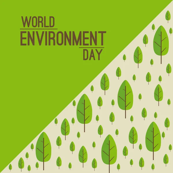Εικονογράφηση Διάνυσμα Από Ένα Υπόβαθρο Για Την Παγκόσμια Ημέρα Περιβάλλοντος — Διανυσματικό Αρχείο