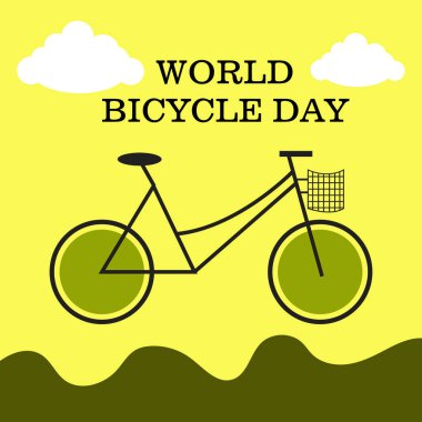 Dünya Bisiklet Günü için bir Arkaplan Vektör illüstrasyonu.