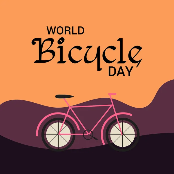 世界自行车日背景的矢量图解 图库插图
