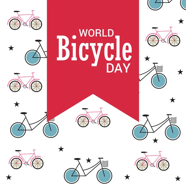 世界自行车日背景的矢量图解 图库矢量图片