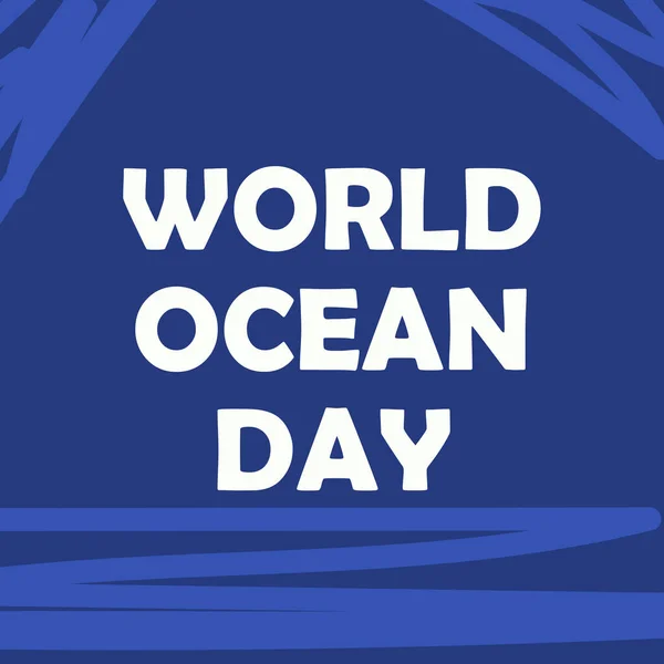 Illustrazione Vettoriale Uno Sfondo Giornata Mondiale Dell Oceano — Vettoriale Stock