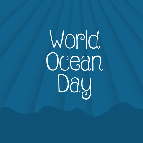 Vektorová Ilustrace Pozadí Pro Světový Den Oceánu — Stockový vektor
