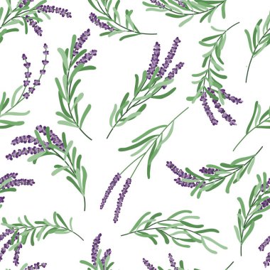 El yapımı lavanta buketi, dikişsiz desen. Bitkisel özgeçmişi tekrar et. Vektör lavandula çizgi film illüstrasyonu.